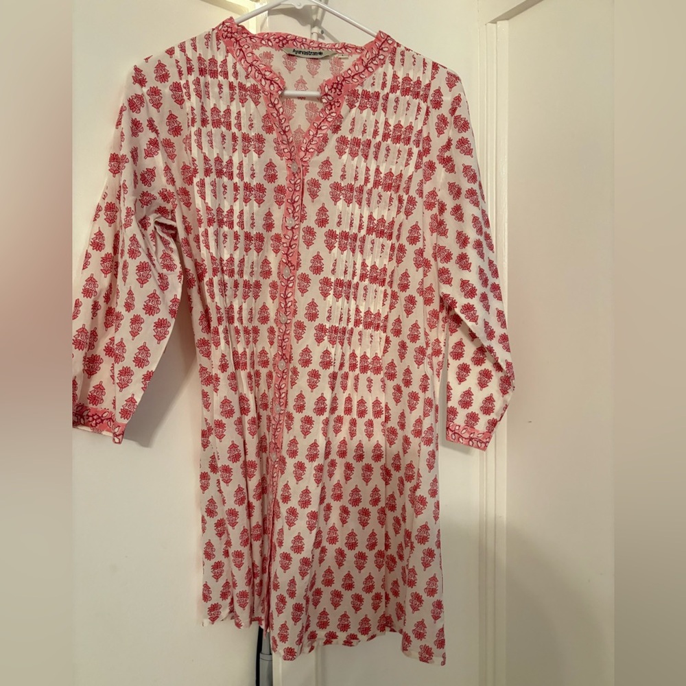 Pink and White Patterned Tunic